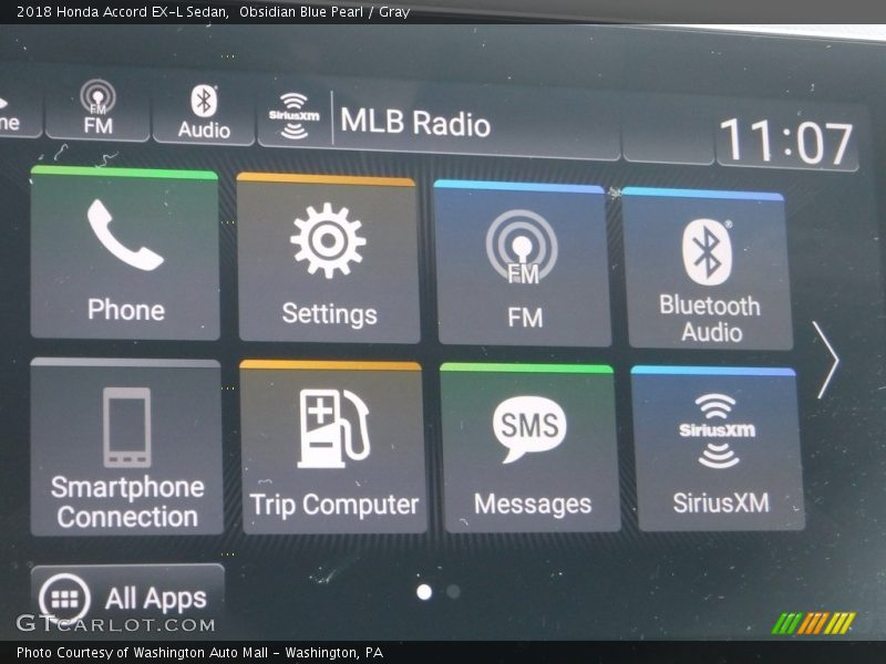 Obsidian Blue Pearl / Gray 2018 Honda Accord EX-L Sedan