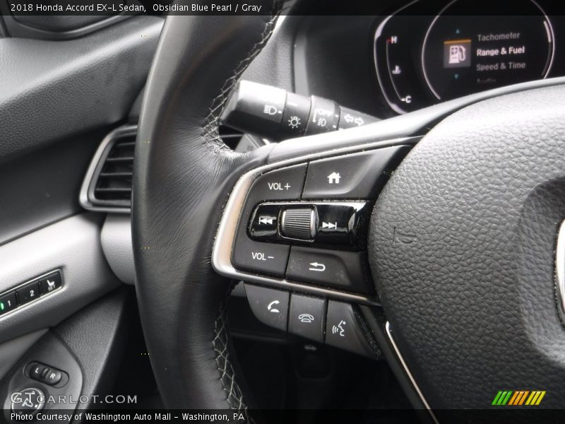 Obsidian Blue Pearl / Gray 2018 Honda Accord EX-L Sedan