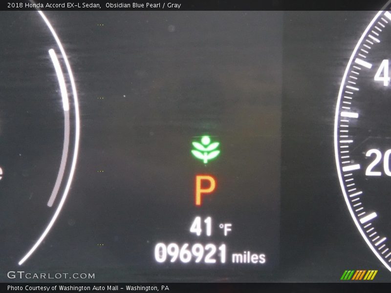 Obsidian Blue Pearl / Gray 2018 Honda Accord EX-L Sedan