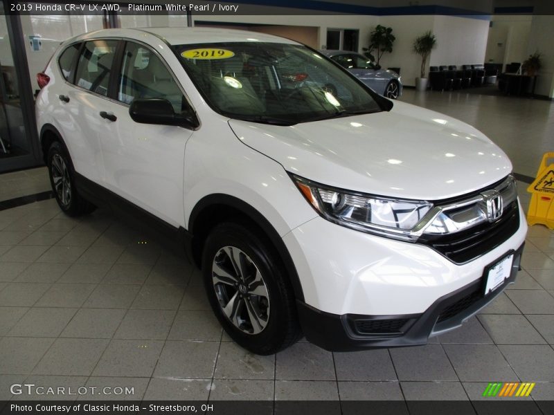 Platinum White Pearl / Ivory 2019 Honda CR-V LX AWD