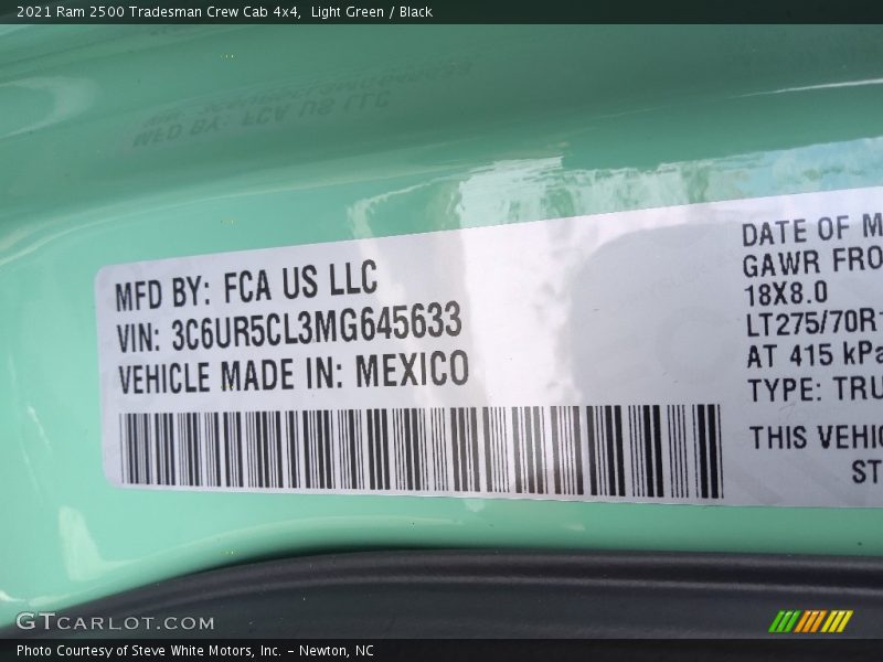 Light Green / Black 2021 Ram 2500 Tradesman Crew Cab 4x4