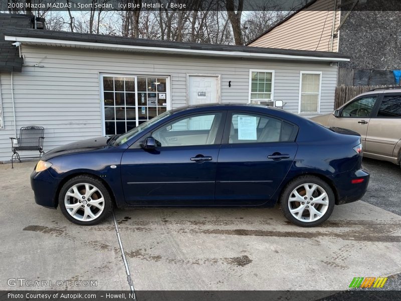 Icy Blue Metallic / Beige 2008 Mazda MAZDA3 i Sport Sedan