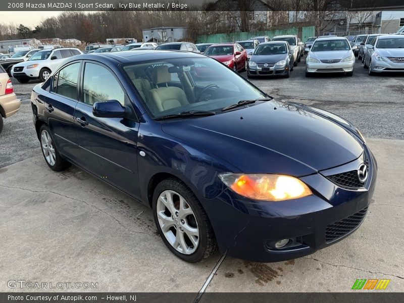 Icy Blue Metallic / Beige 2008 Mazda MAZDA3 i Sport Sedan