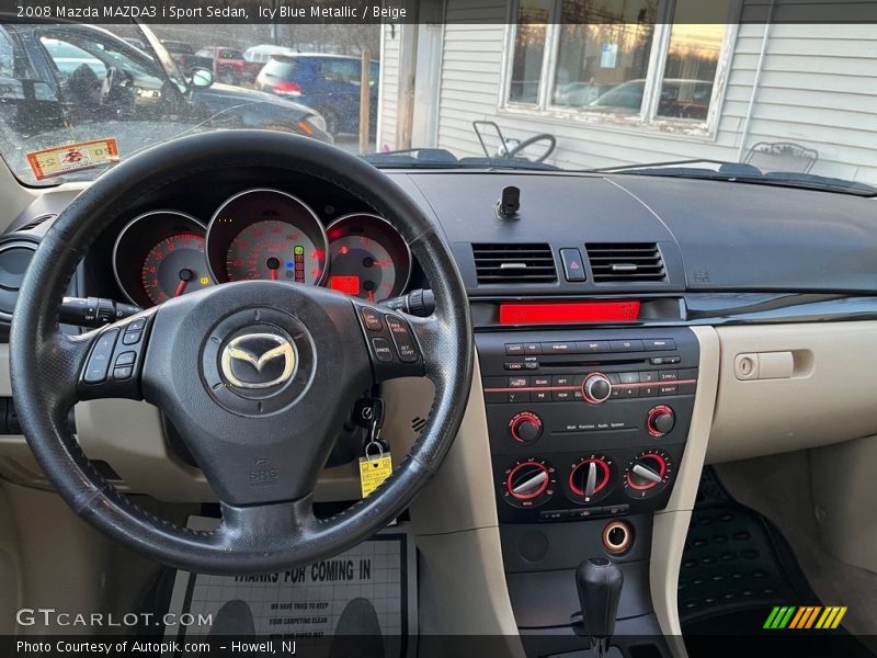 Icy Blue Metallic / Beige 2008 Mazda MAZDA3 i Sport Sedan