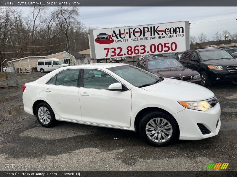 Super White / Ivory 2012 Toyota Camry LE