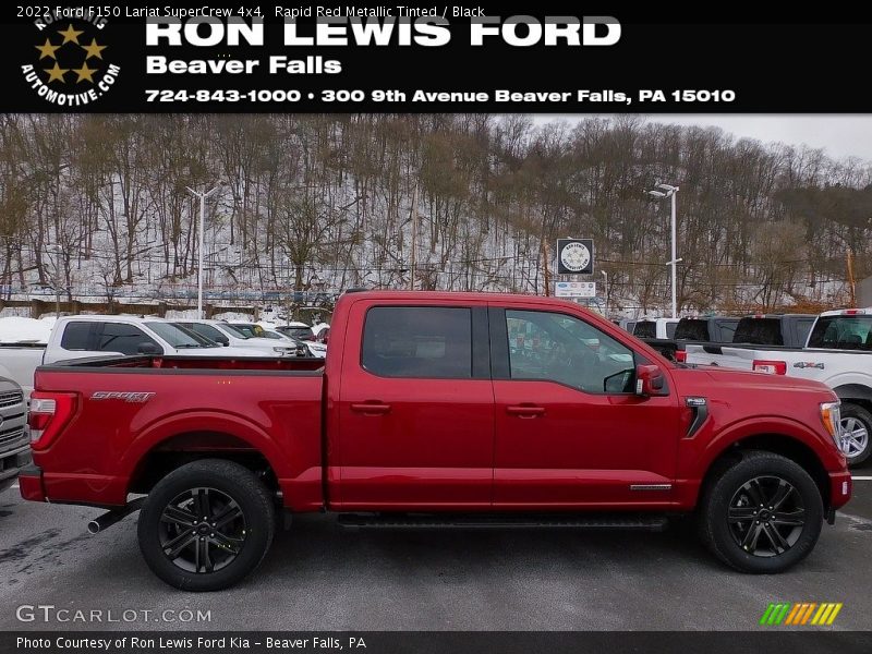 Rapid Red Metallic Tinted / Black 2022 Ford F150 Lariat SuperCrew 4x4