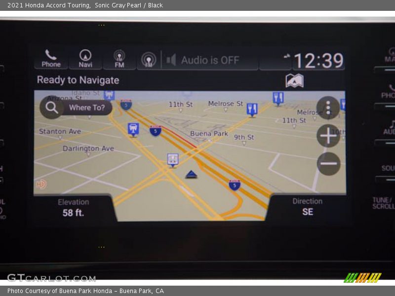 Navigation of 2021 Accord Touring
