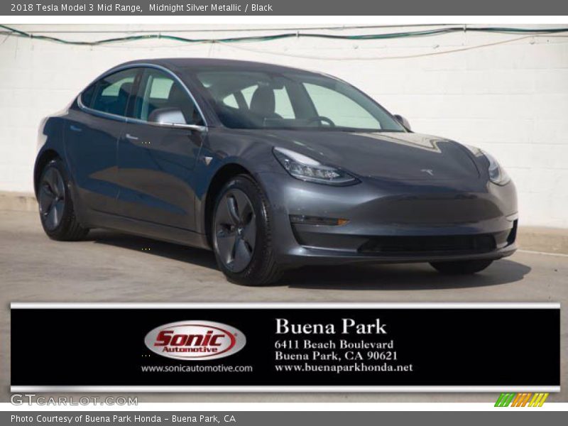 Midnight Silver Metallic / Black 2018 Tesla Model 3 Mid Range