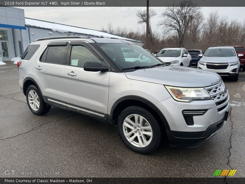 Ingot Silver / Ebony Black 2018 Ford Explorer XLT 4WD