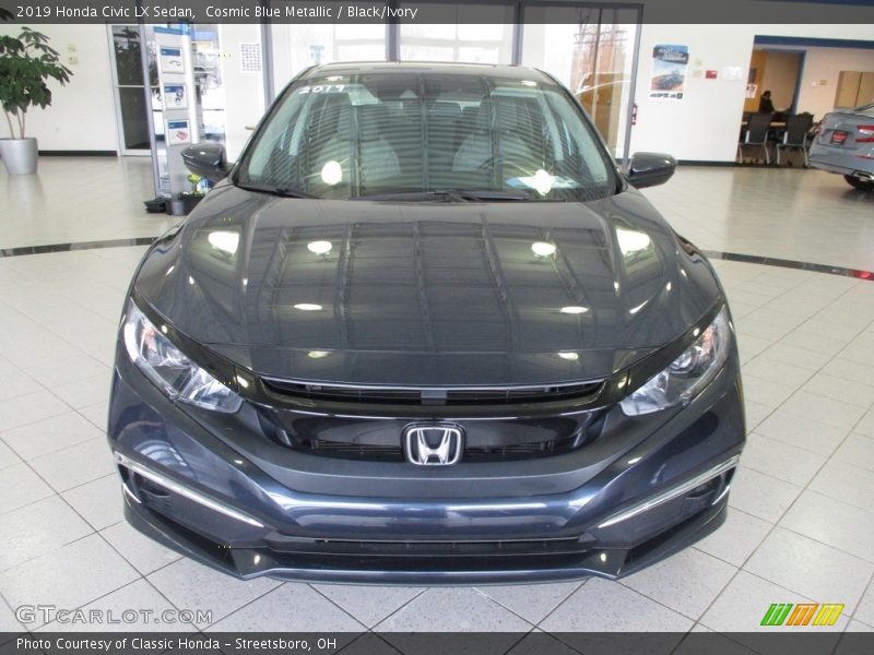 Cosmic Blue Metallic / Black/Ivory 2019 Honda Civic LX Sedan