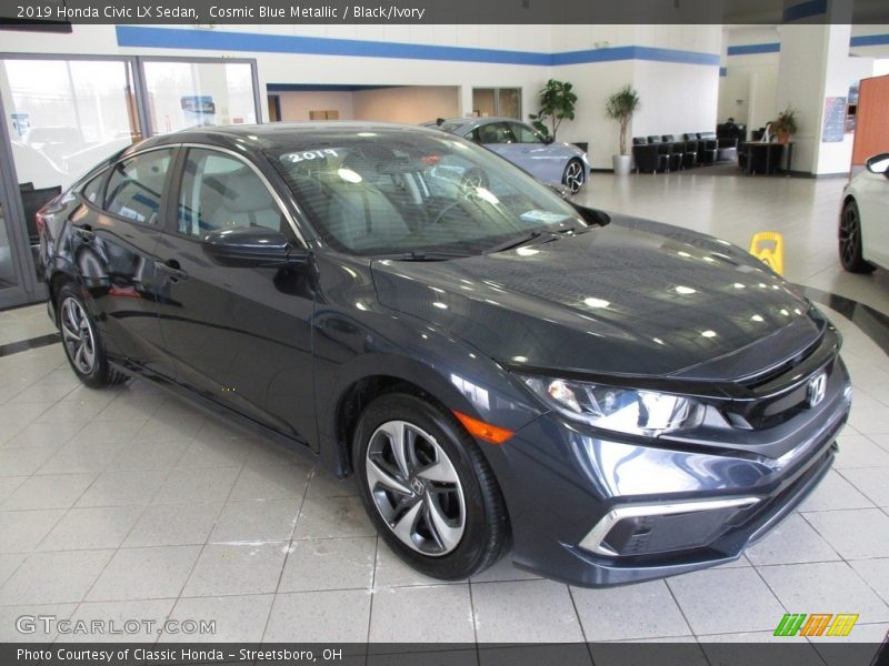 Cosmic Blue Metallic / Black/Ivory 2019 Honda Civic LX Sedan