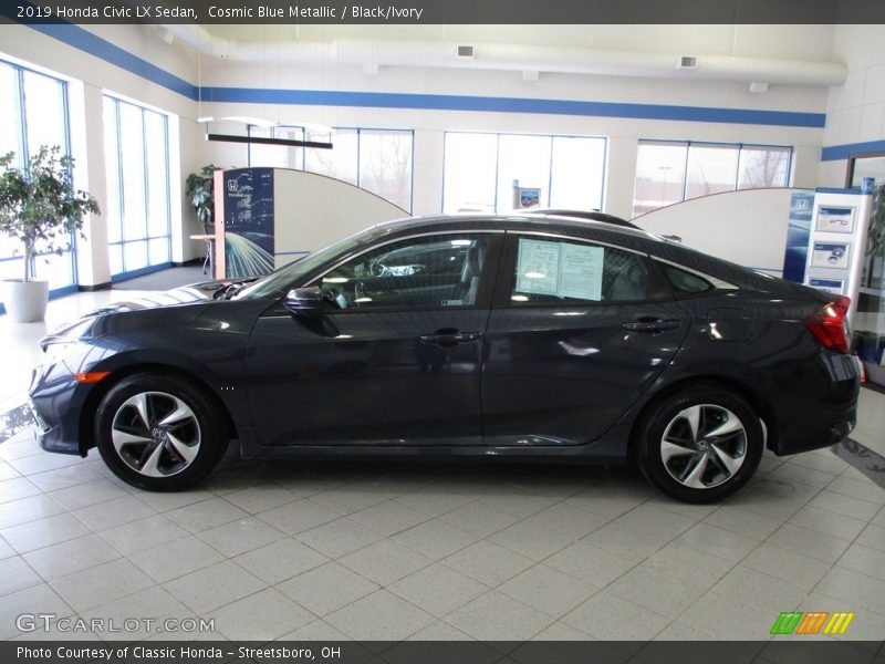 Cosmic Blue Metallic / Black/Ivory 2019 Honda Civic LX Sedan