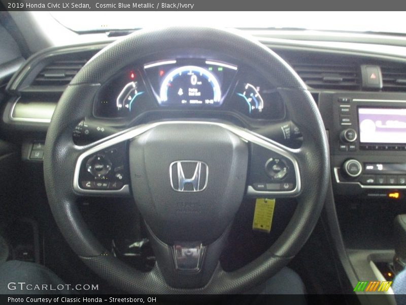 Cosmic Blue Metallic / Black/Ivory 2019 Honda Civic LX Sedan
