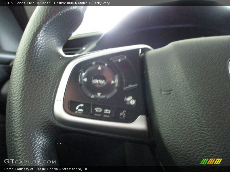 Cosmic Blue Metallic / Black/Ivory 2019 Honda Civic LX Sedan