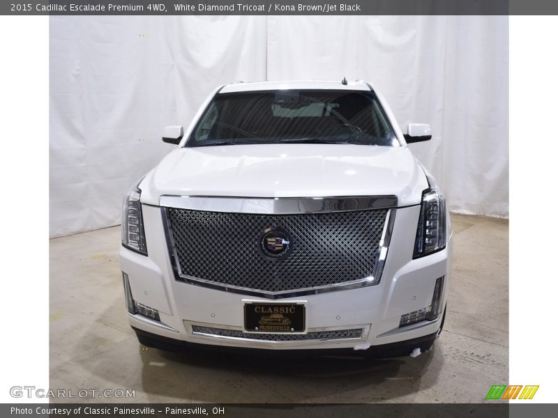 White Diamond Tricoat / Kona Brown/Jet Black 2015 Cadillac Escalade Premium 4WD