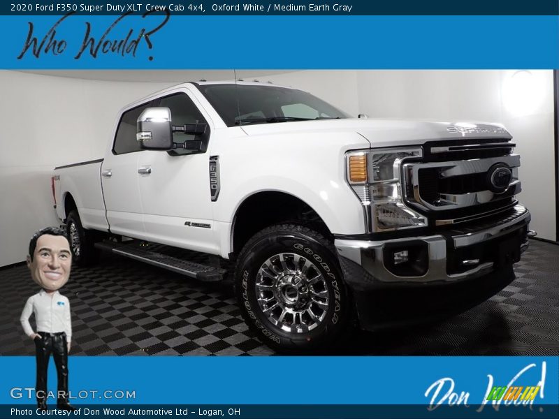 Oxford White / Medium Earth Gray 2020 Ford F350 Super Duty XLT Crew Cab 4x4