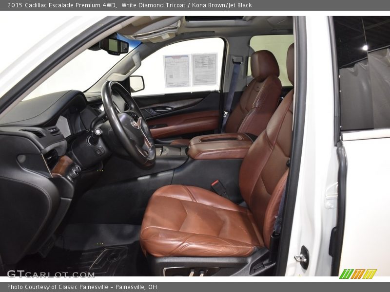White Diamond Tricoat / Kona Brown/Jet Black 2015 Cadillac Escalade Premium 4WD