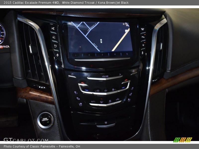 White Diamond Tricoat / Kona Brown/Jet Black 2015 Cadillac Escalade Premium 4WD