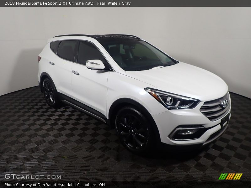 Pearl White / Gray 2018 Hyundai Santa Fe Sport 2.0T Ultimate AWD