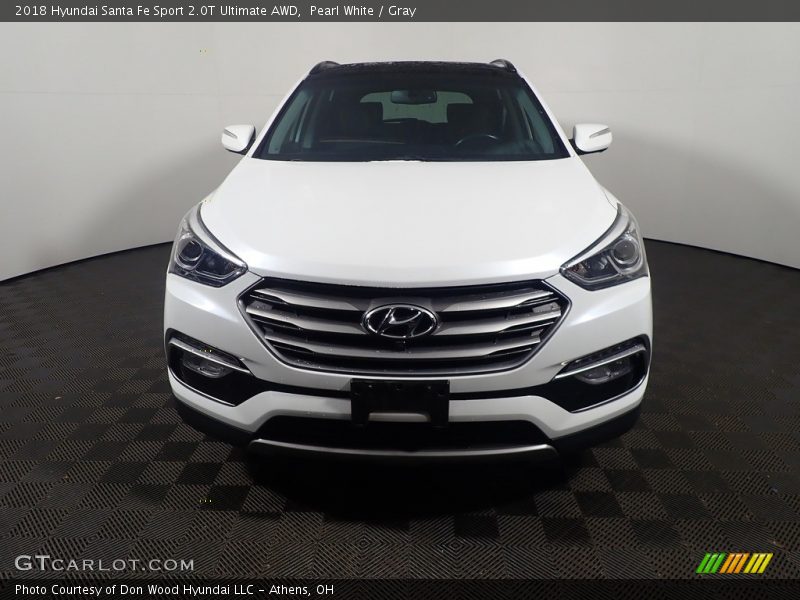 Pearl White / Gray 2018 Hyundai Santa Fe Sport 2.0T Ultimate AWD