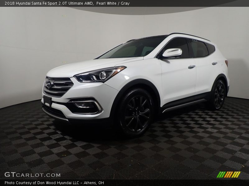 Pearl White / Gray 2018 Hyundai Santa Fe Sport 2.0T Ultimate AWD