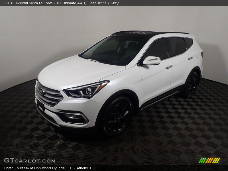 Pearl White / Gray 2018 Hyundai Santa Fe Sport 2.0T Ultimate AWD