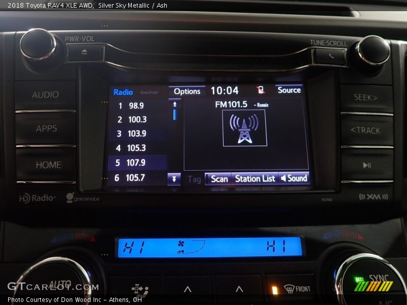 Silver Sky Metallic / Ash 2018 Toyota RAV4 XLE AWD