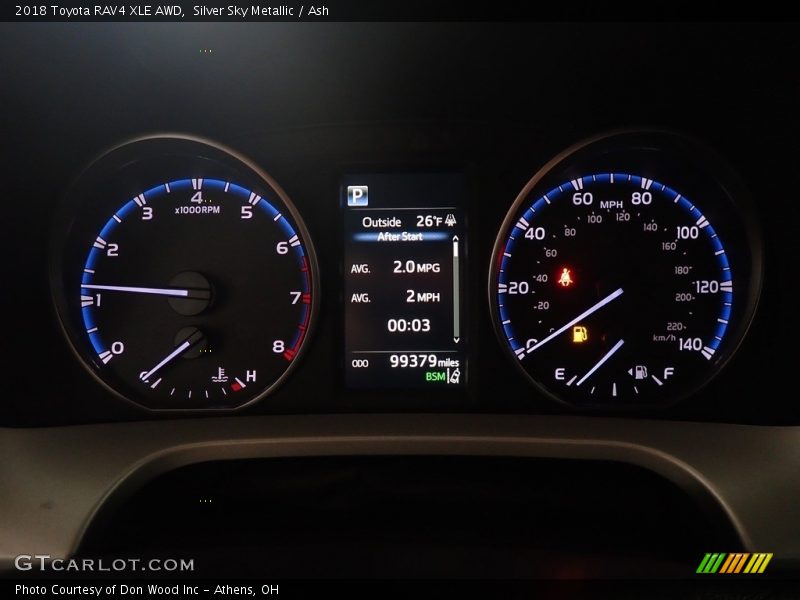 Silver Sky Metallic / Ash 2018 Toyota RAV4 XLE AWD