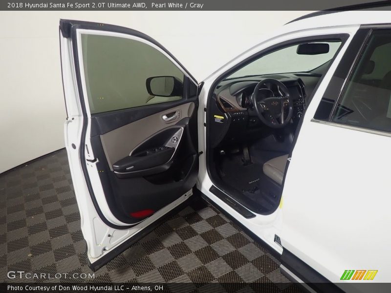 Pearl White / Gray 2018 Hyundai Santa Fe Sport 2.0T Ultimate AWD
