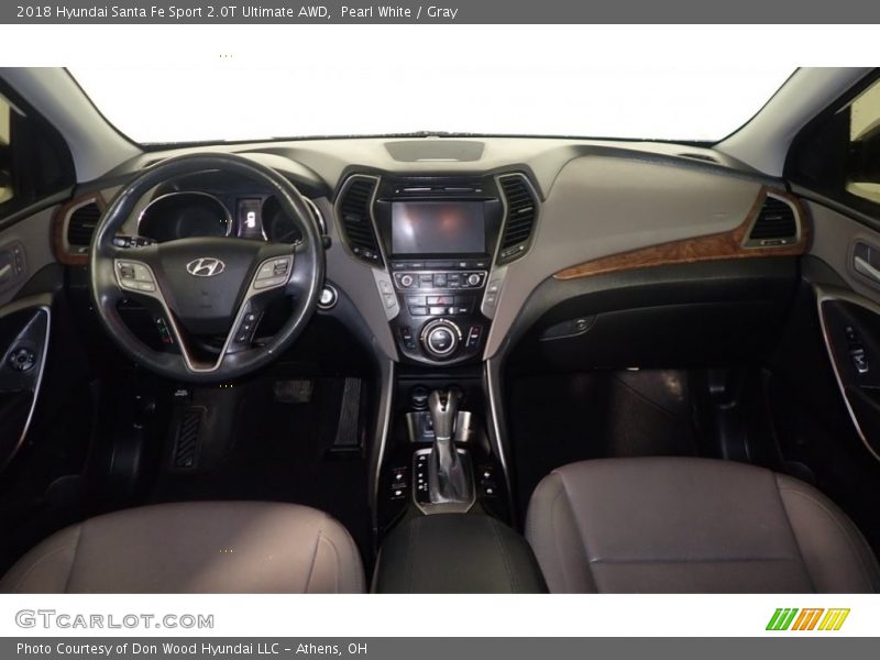 Pearl White / Gray 2018 Hyundai Santa Fe Sport 2.0T Ultimate AWD