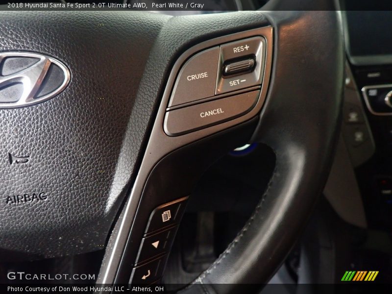 Pearl White / Gray 2018 Hyundai Santa Fe Sport 2.0T Ultimate AWD