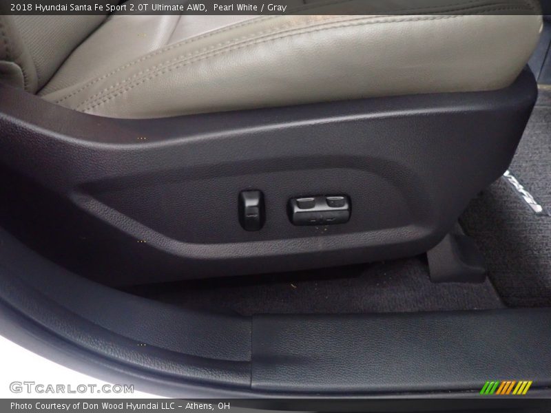 Pearl White / Gray 2018 Hyundai Santa Fe Sport 2.0T Ultimate AWD