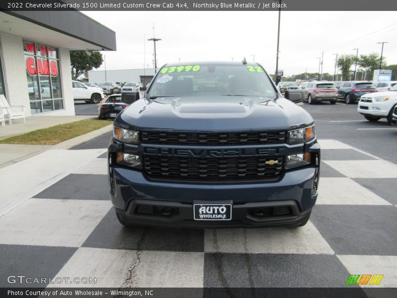 Northsky Blue Metallic / Jet Black 2022 Chevrolet Silverado 1500 Limited Custom Crew Cab 4x4