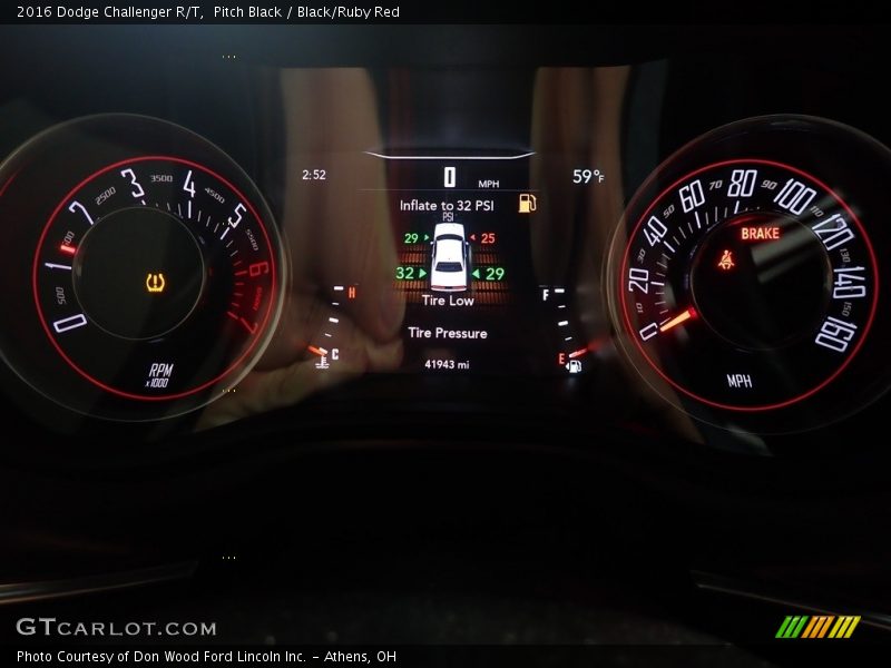 Pitch Black / Black/Ruby Red 2016 Dodge Challenger R/T