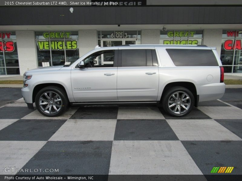 Silver Ice Metallic / Jet Black 2015 Chevrolet Suburban LTZ 4WD