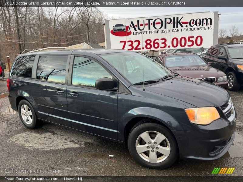 Maximum Steel Metallic / Black/Light Graystone 2013 Dodge Grand Caravan American Value Package