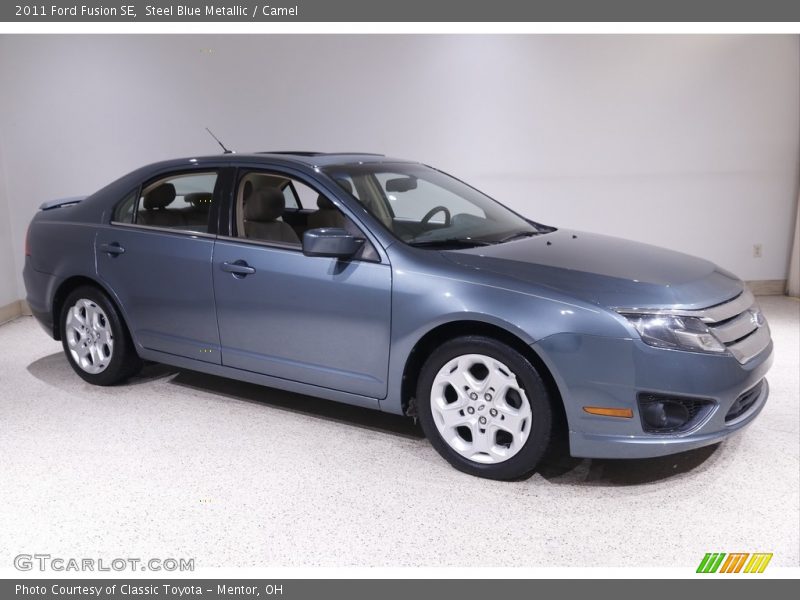 Steel Blue Metallic / Camel 2011 Ford Fusion SE