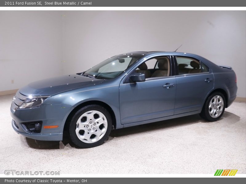 Steel Blue Metallic / Camel 2011 Ford Fusion SE