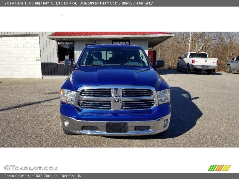 Blue Streak Pearl Coat / Black/Diesel Gray 2014 Ram 1500 Big Horn Quad Cab 4x4