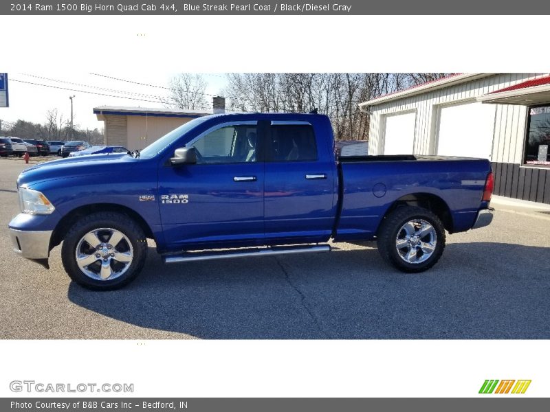 Blue Streak Pearl Coat / Black/Diesel Gray 2014 Ram 1500 Big Horn Quad Cab 4x4