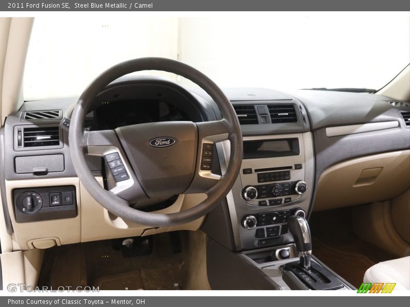 Steel Blue Metallic / Camel 2011 Ford Fusion SE