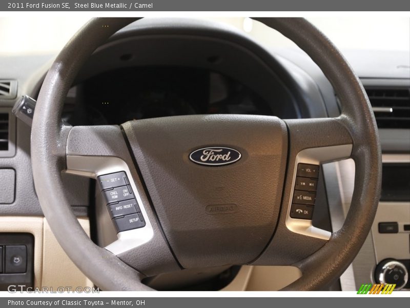 Steel Blue Metallic / Camel 2011 Ford Fusion SE