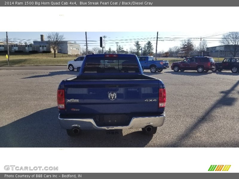 Blue Streak Pearl Coat / Black/Diesel Gray 2014 Ram 1500 Big Horn Quad Cab 4x4