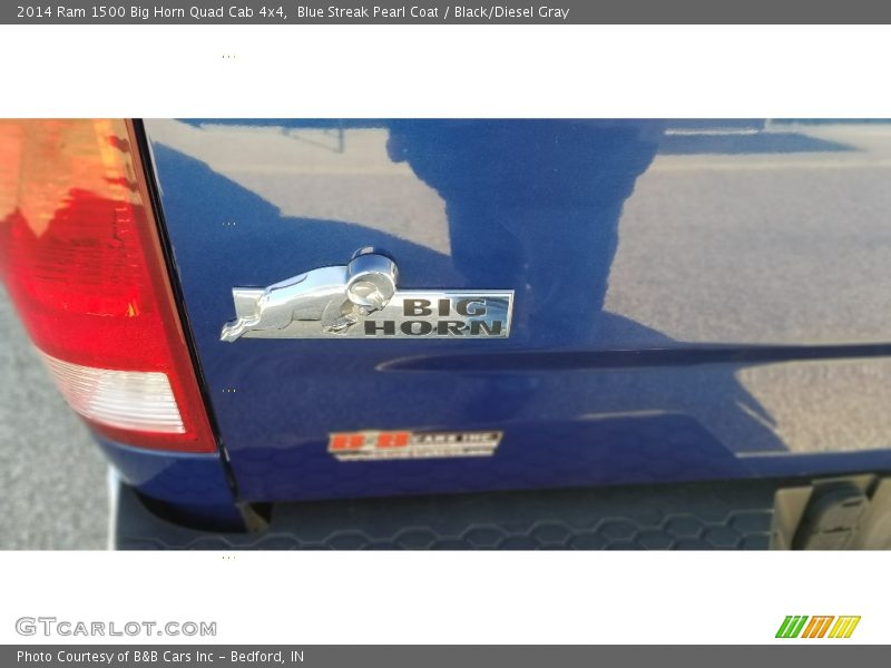 Blue Streak Pearl Coat / Black/Diesel Gray 2014 Ram 1500 Big Horn Quad Cab 4x4