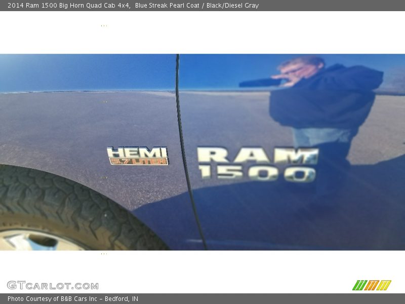 Blue Streak Pearl Coat / Black/Diesel Gray 2014 Ram 1500 Big Horn Quad Cab 4x4