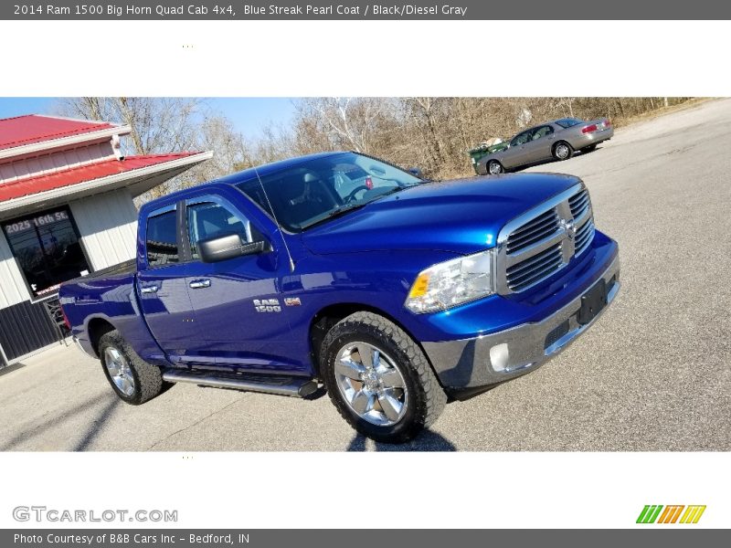 Blue Streak Pearl Coat / Black/Diesel Gray 2014 Ram 1500 Big Horn Quad Cab 4x4