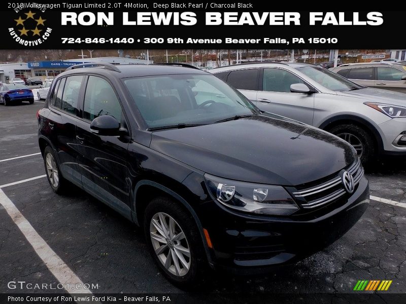 Deep Black Pearl / Charcoal Black 2018 Volkswagen Tiguan Limited 2.0T 4Motion