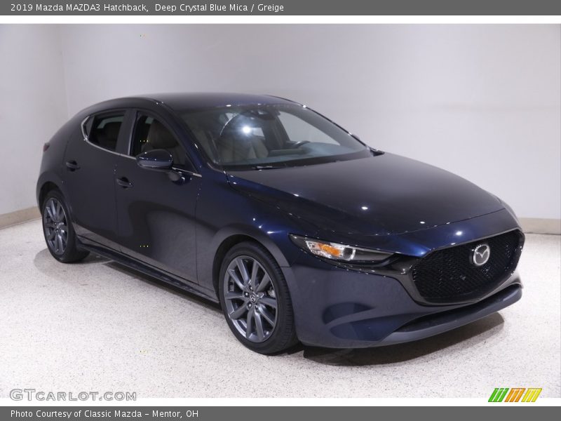 Deep Crystal Blue Mica / Greige 2019 Mazda MAZDA3 Hatchback