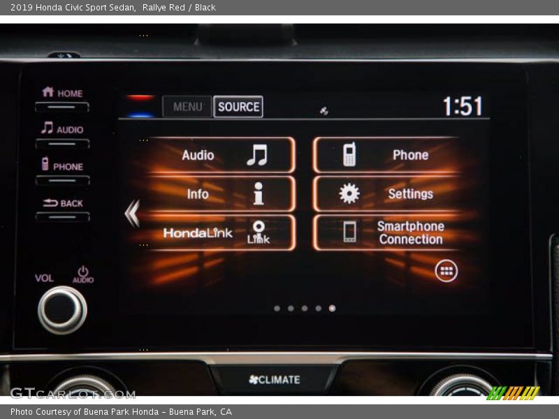 Rallye Red / Black 2019 Honda Civic Sport Sedan