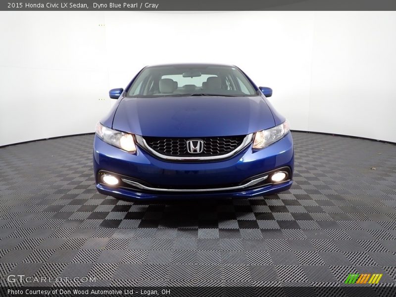 Dyno Blue Pearl / Gray 2015 Honda Civic LX Sedan